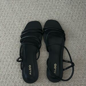 Aldo Black Strappy Sandals - 7.5